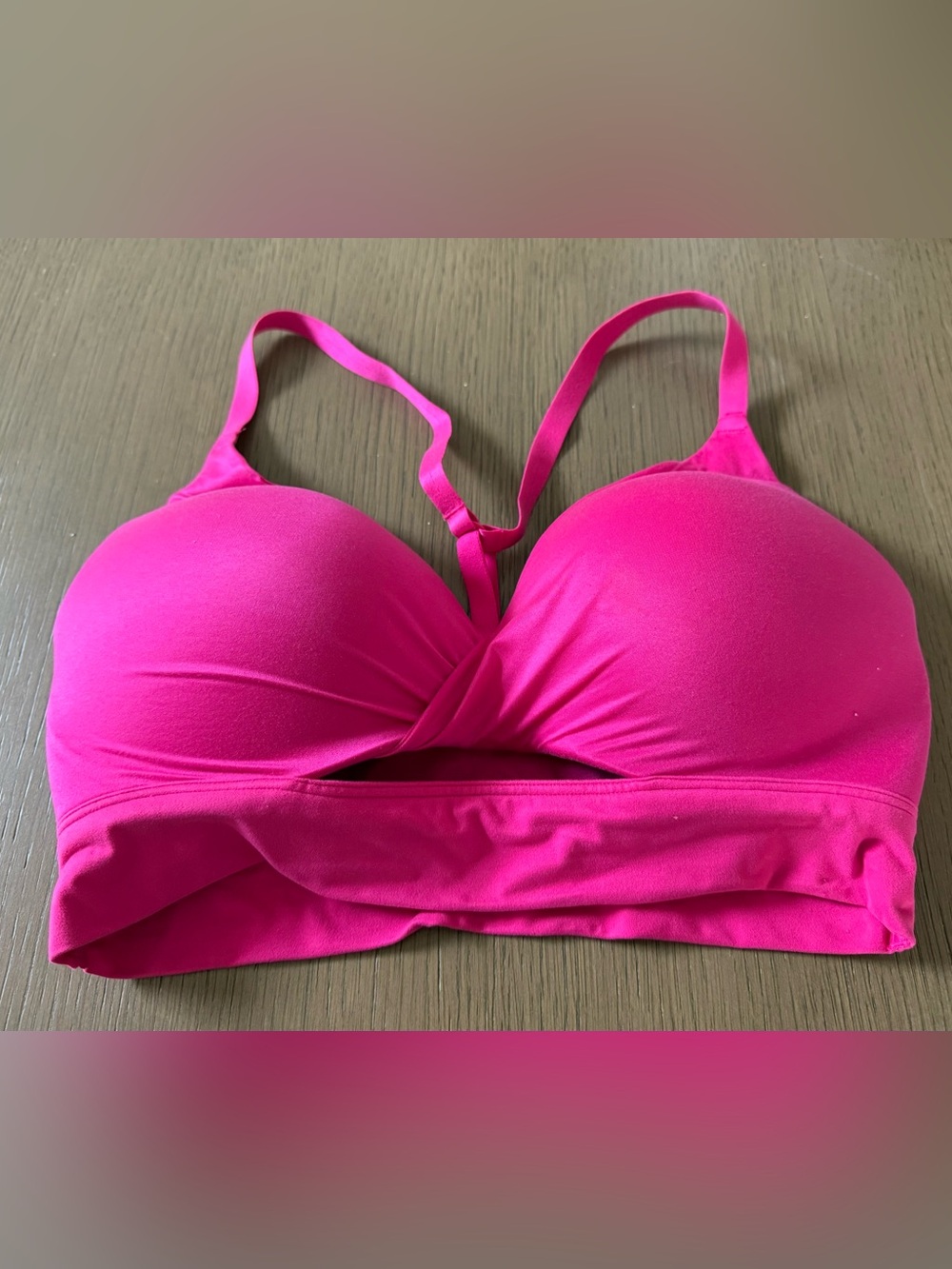 34D Victoria's Secret Uplift No Wire Padded Bra Pink Fuchsia Racerback Womens In